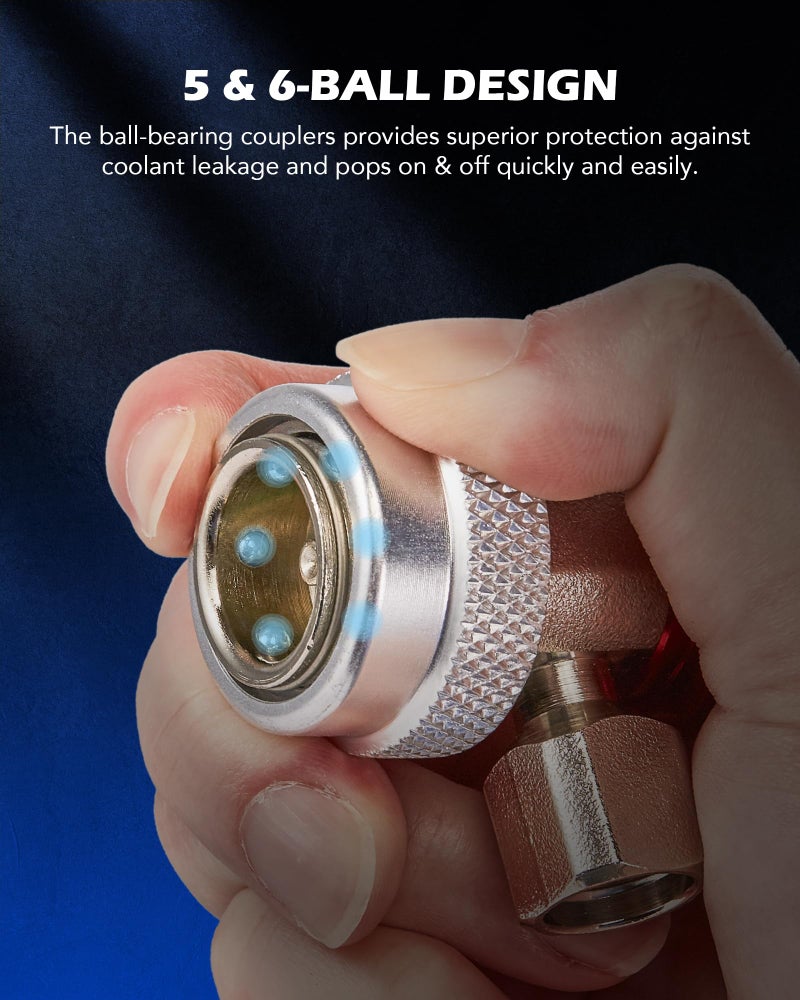 Orion Motor Tech R134a Quick Coupler Adapters, R134a Manifold Gauge Adapters and Hose Fittings HP and LP Connectors for R134a Car AC System, 1/4" Flares, 2pcs - Image 5